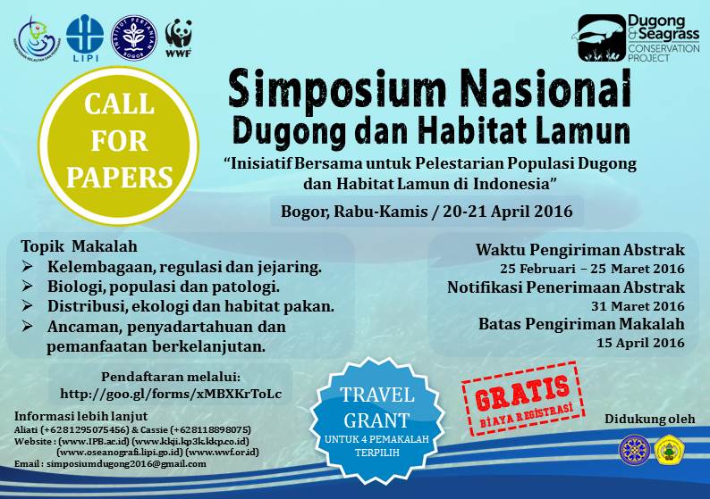 Call for Papers: Simposium Perdana ”Dugong dan Habitat Lamun” di Indonesia